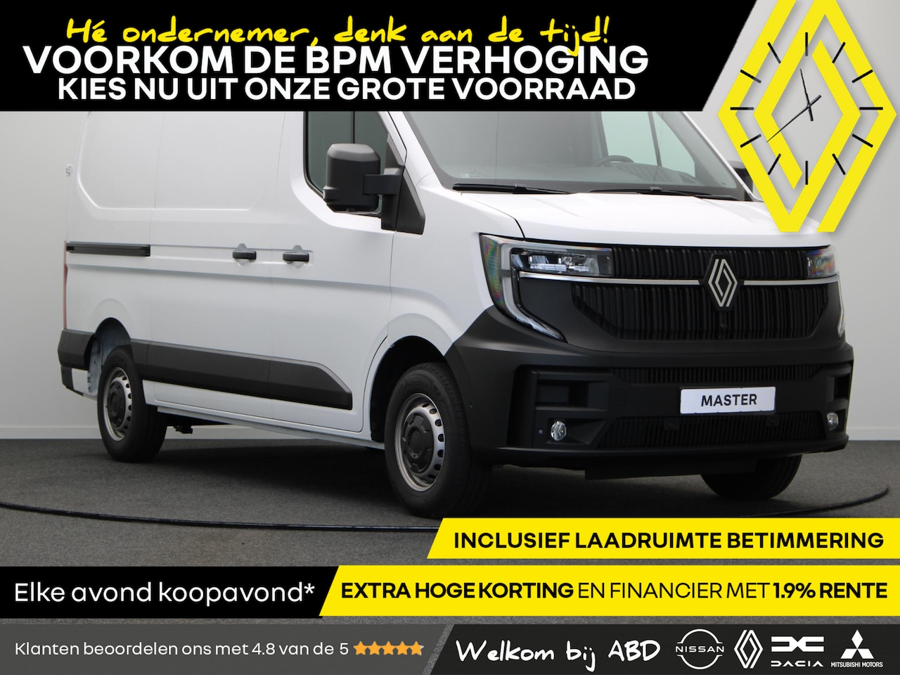 Renault Master - T35 2.0 dCi 150pk L2H2 Advance | Parkeersensoren rondom | Achteruitrijcamera | Trekhaak | - AutoWereld.nl