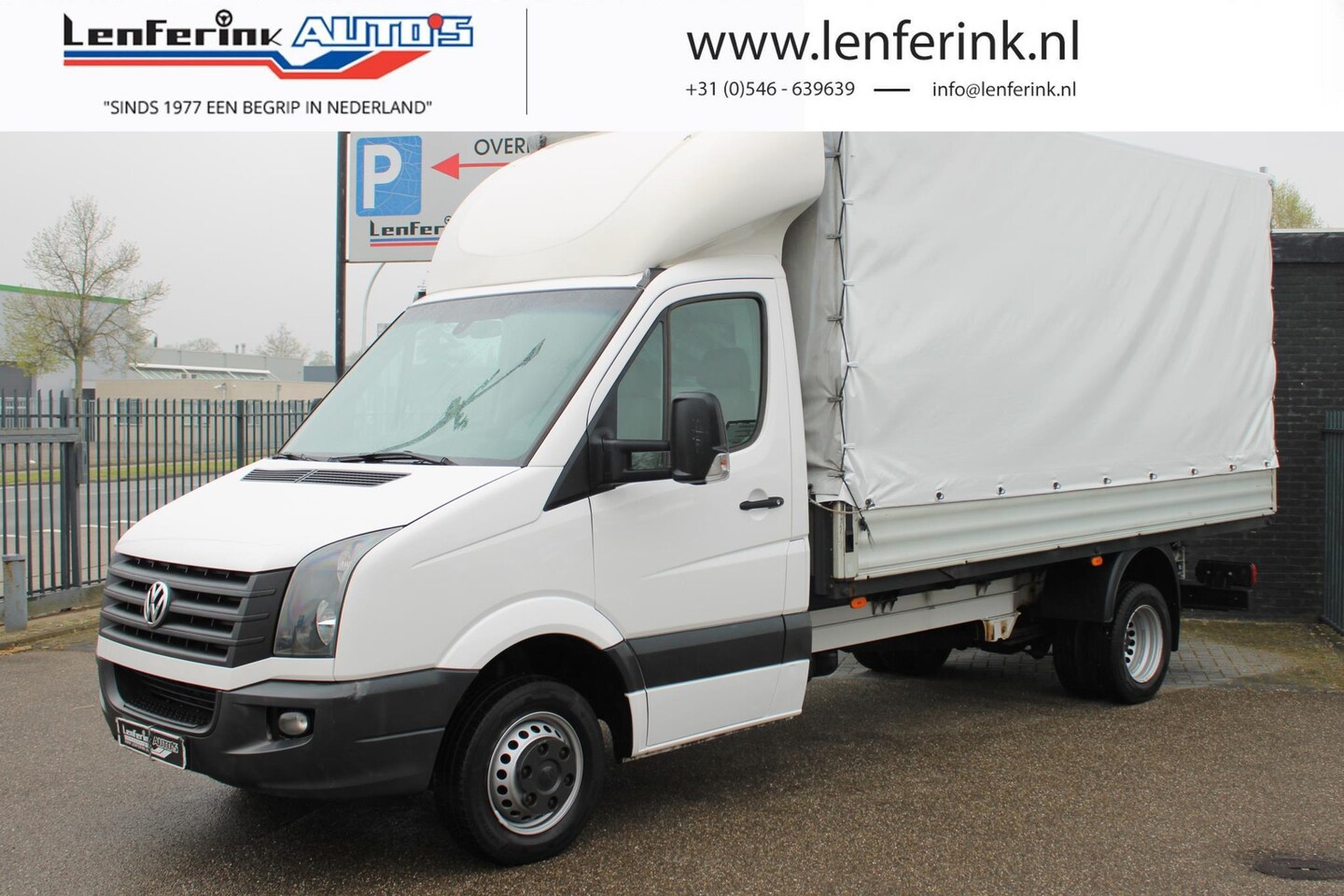 Volkswagen Crafter - 2.0 TDI 163 pk Pick Up met Huif / Open Laadbak Airco, Cruise Control, Dakspoiler, 3-Zits - AutoWereld.nl