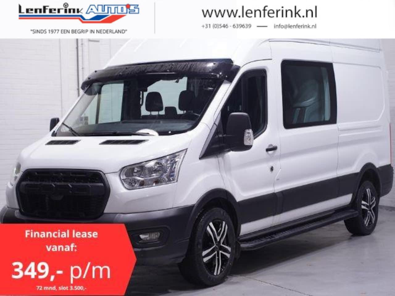 Ford Transit - 2.0 TDCi 130 pk Dubbel Cabine va 349,- p/m Navi 18" LMV, Raptor Grille, Treeplanken, Zonne - AutoWereld.nl