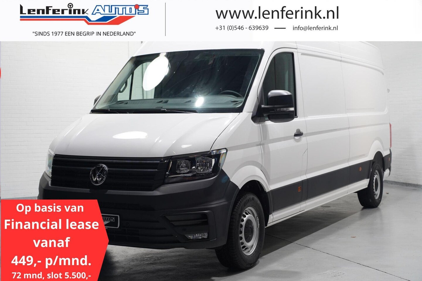 Volkswagen Crafter - 2.0 TDI 140 pk L4H3 va 449,- p/mnd Airco Cruise Control, Geveerde Stoel, PDC V+A, 3-Zits, - AutoWereld.nl