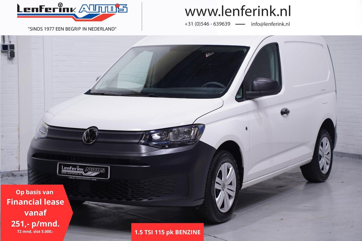 Volkswagen Caddy - 1.5 TSI 115 pk BENZINE va 251,- p/mnd Airco Cruise Control, Laadruimte Pakket, PDC achter - AutoWereld.nl