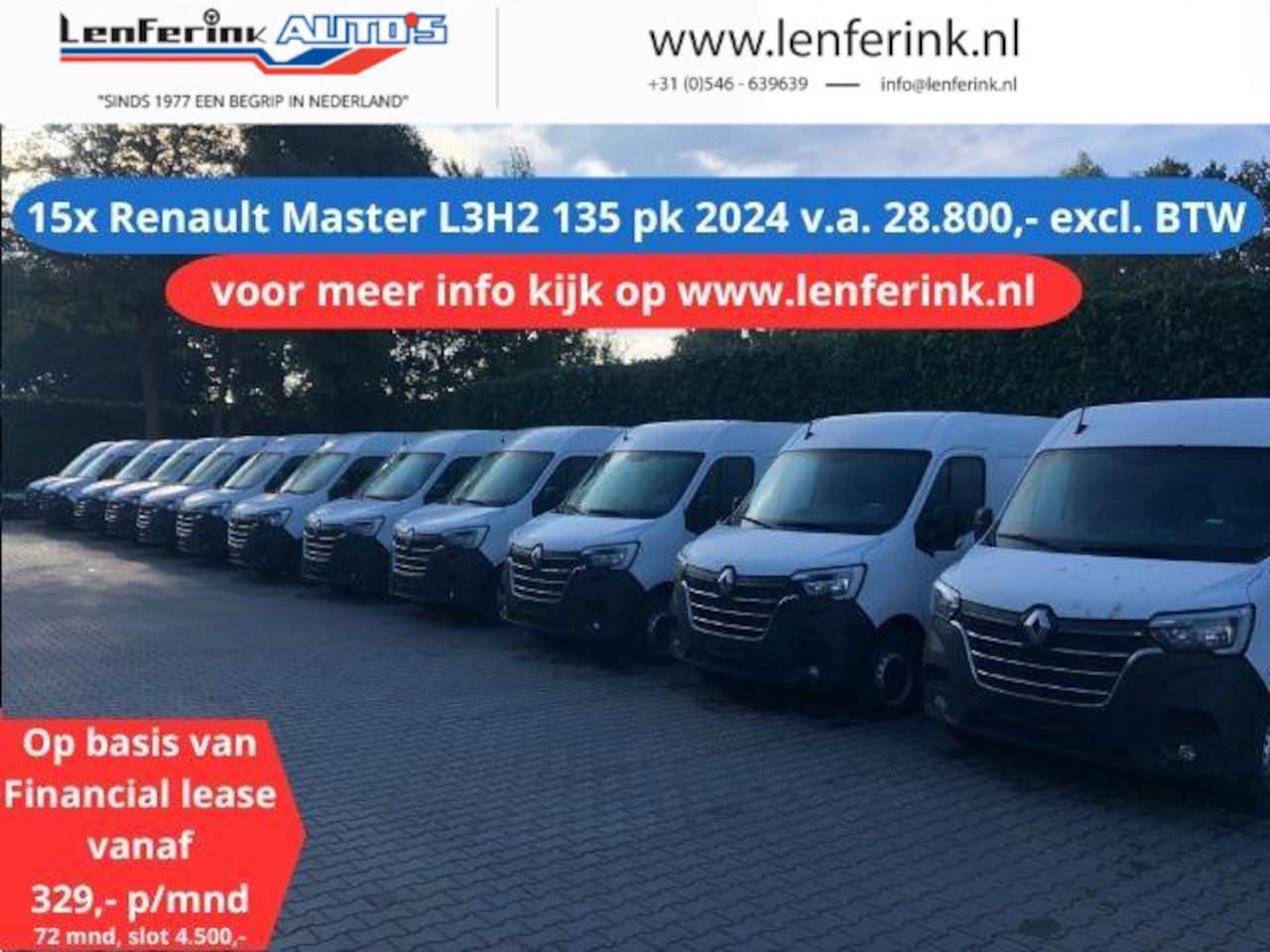 Renault Master - 2.3 dCi 135 pk L3H2 Navi va 329,- p/mnd Camera, PDC V+A, 270 Graden Deuren, Cruise Control - AutoWereld.nl