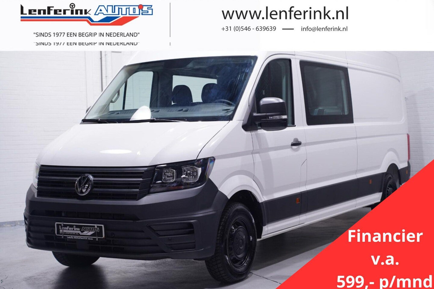 Volkswagen Crafter - 2.0 TDI 140 pk Dubbel Cabine L4 va 599,- p/mnd DSG Aut. Navi, Cruise Control, Laadruimte p - AutoWereld.nl