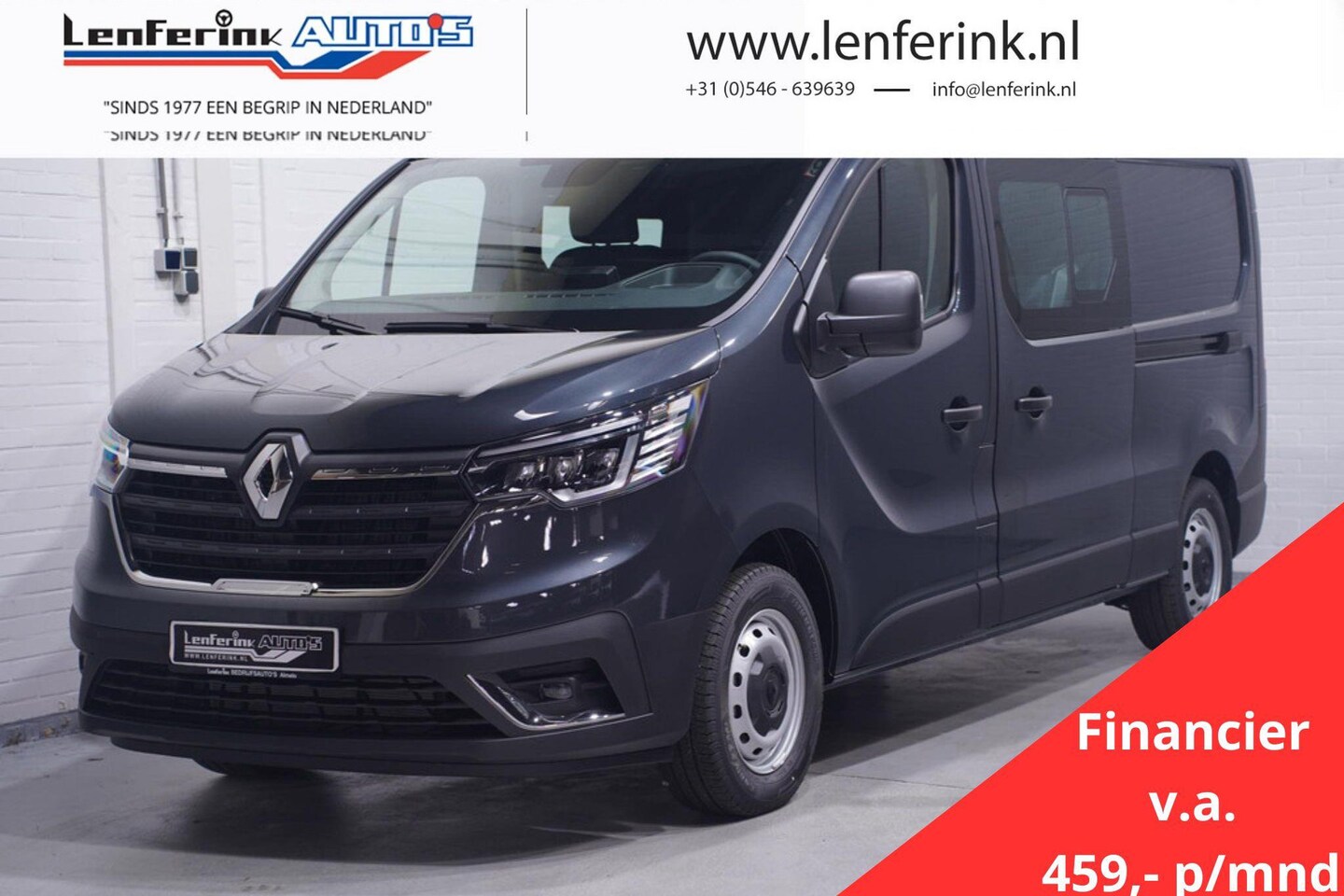 Renault Trafic - 2.0 DCi 170 pk Aut. L2 Dubbel Cabine va 459,-p/mnd 2x Schuifdeur, Navi, Cruise Control, Ho - AutoWereld.nl