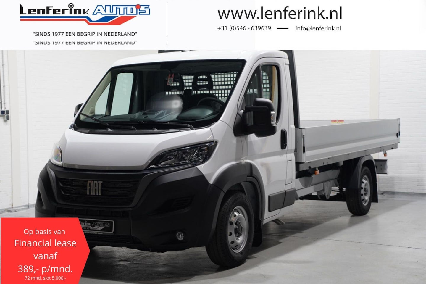 Fiat Ducato - 2.2 MJet 140 pk L4 Pick Up / Open Laadbak va 389,- p/mnd, Airco, Cruise Control, 3-Zits, L - AutoWereld.nl