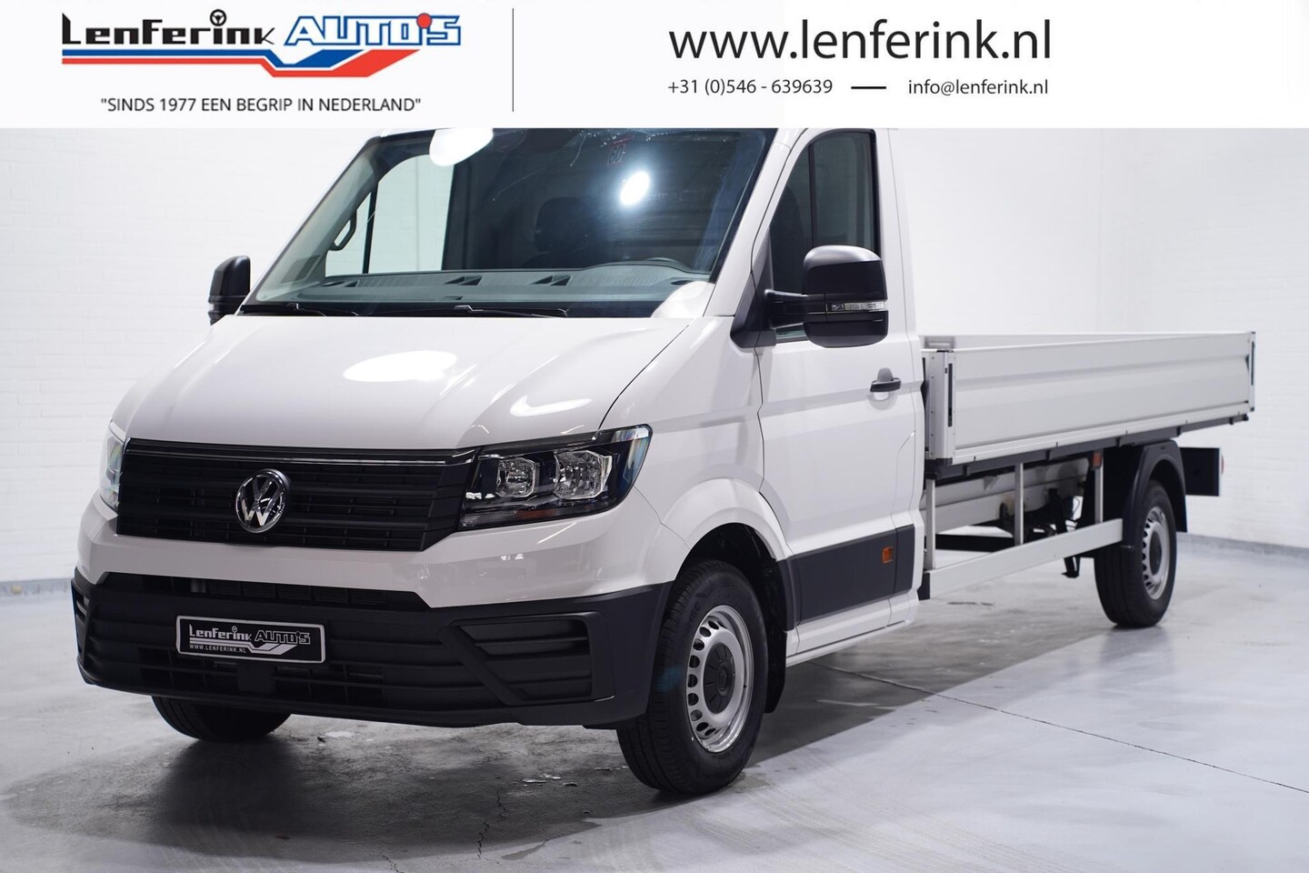 Volkswagen Crafter - 2.0 TDI 140 pk L4 Pick Up / Open Laadbak Airco Cruise Control, 2-Zits LxBxH 430x203x40 cm, - AutoWereld.nl