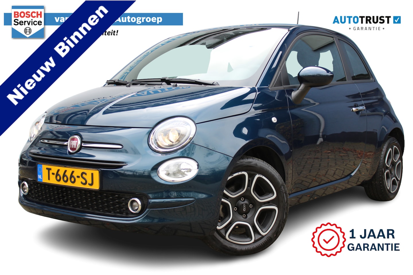 Fiat 500 - 1.0 Hybrid Club | Incl. 1 jaar Garantie | Cruise controle | Climate controle | Zwarte heme - AutoWereld.nl