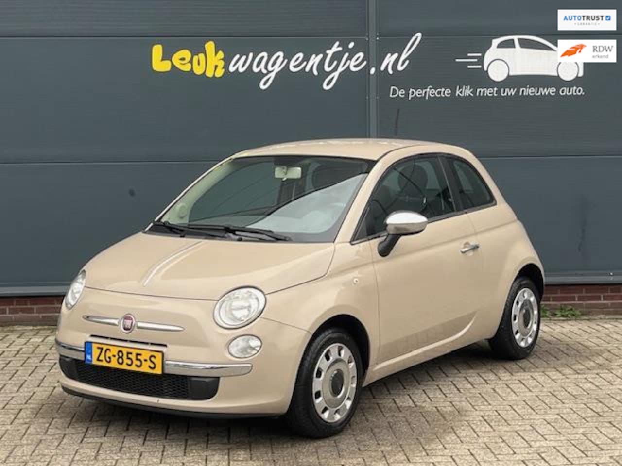 Fiat 500 - 1.2 Easy *cappuccino *airco *bluetooth *chroompack - AutoWereld.nl