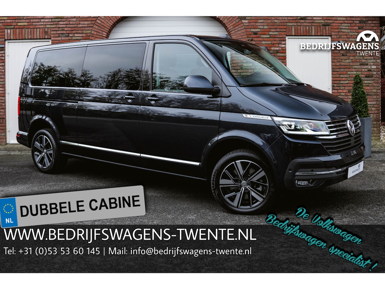 Volkswagen Transporter Caravelle - T6.1 2.0 TDI 204 PK DSG L2H1 A-KLEP FULL OPTIONS DUB/CAB ACC | LED | Leder | Side Assist | - AutoWereld.nl