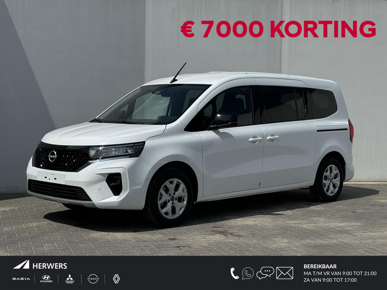 Nissan Townstar Evalia - N-Connecta L2 45 kWh 7-Persoons ** €7000,- Korting! ** / Uit Voorraad Leverbaar / - AutoWereld.nl