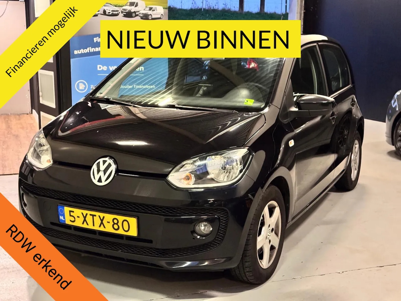 Volkswagen Up! - 1.0 move up! Zwart BlueMotion Airco Navigatie - AutoWereld.nl