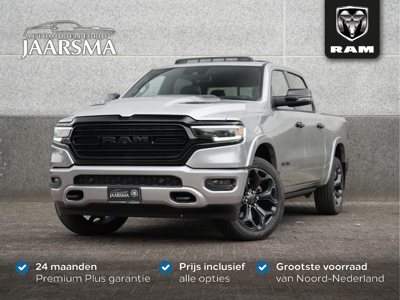 Dodge Ram 1500 - 5.7 V8 4x4 Crew Cab Limited Night |Digitaal Cluster |Luchtvering |Head-up Display |Rijklaa - AutoWereld.nl