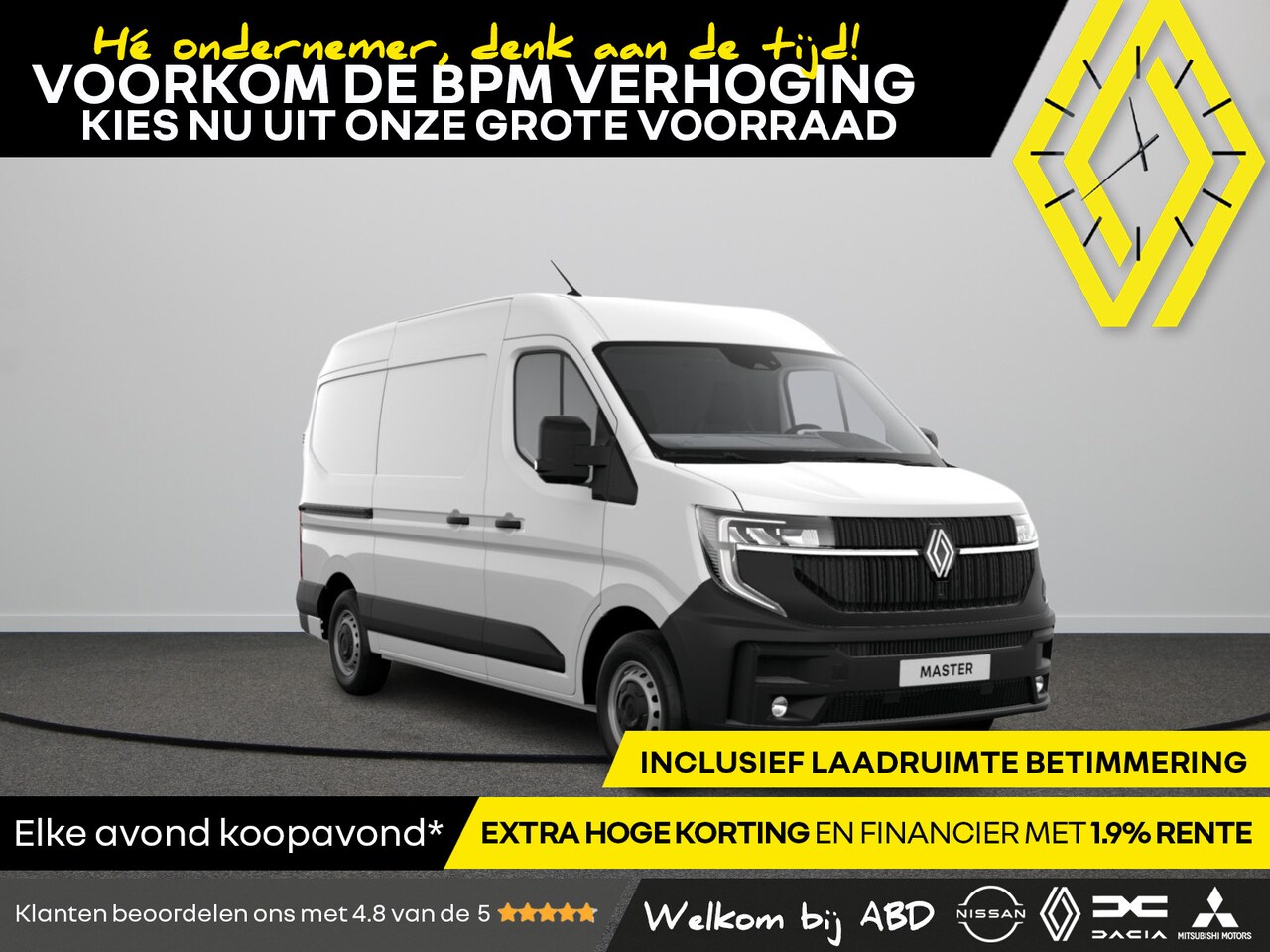 Renault Master - Gesloten Bestel L2H2 T35 dCi 130 6MT Advance | C-Shape LED dagrijverlichting | Elektronisc - AutoWereld.nl