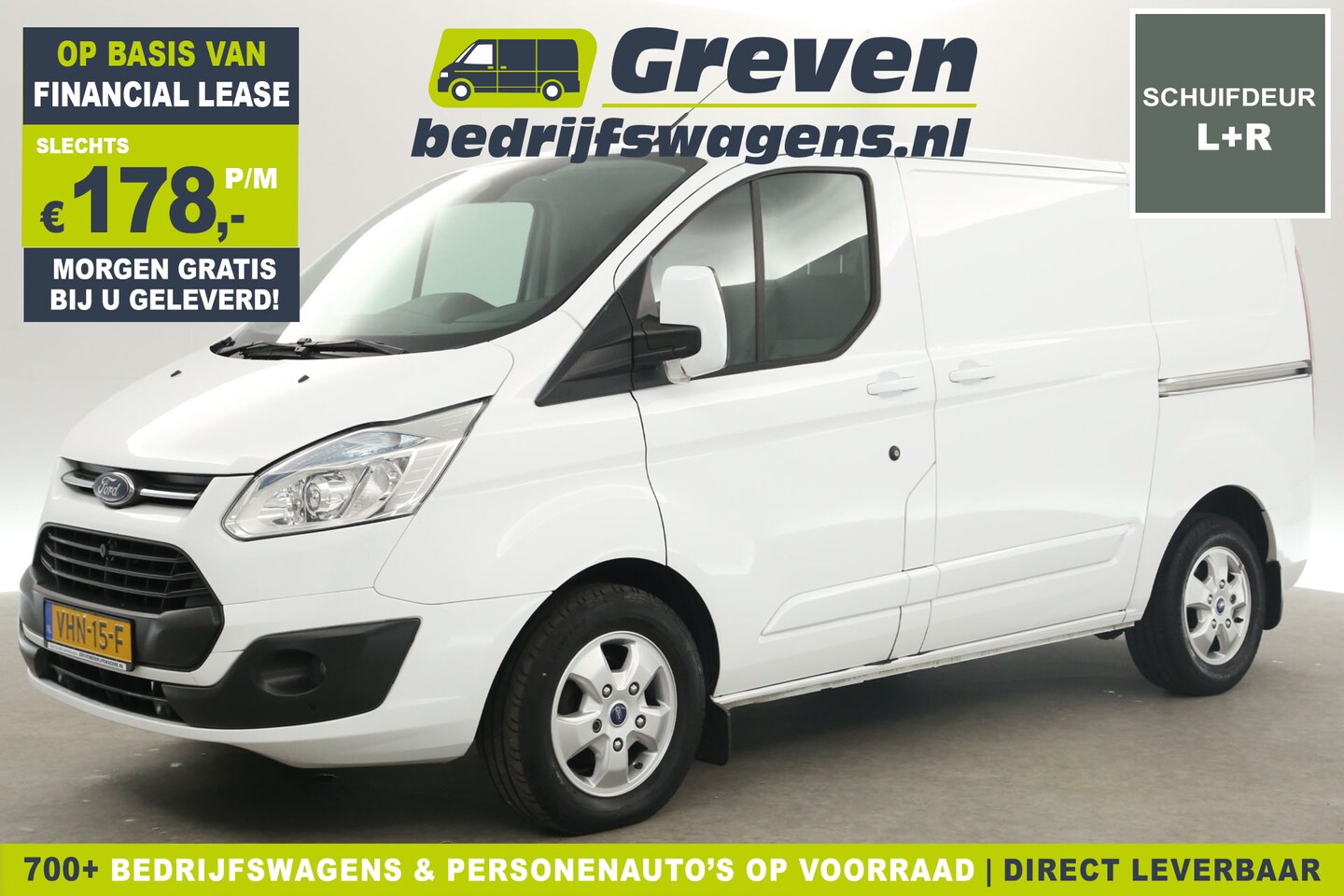 Ford Transit Custom - 290 2.2 TDCI L1H1 Airco Cruise PDC 3 Persoons 2xSchuifdeur Elektrpakket 16''LMV Trekhaak - AutoWereld.nl