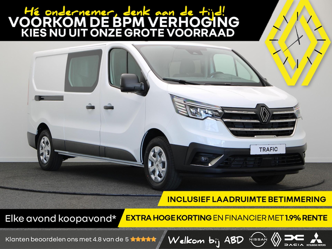 Renault Trafic - 2.0 dCi 150pk T29 L2H1 Advance DC | Trekhaak | Schuifdeur links | Laadruimtepakket | Achte - AutoWereld.nl