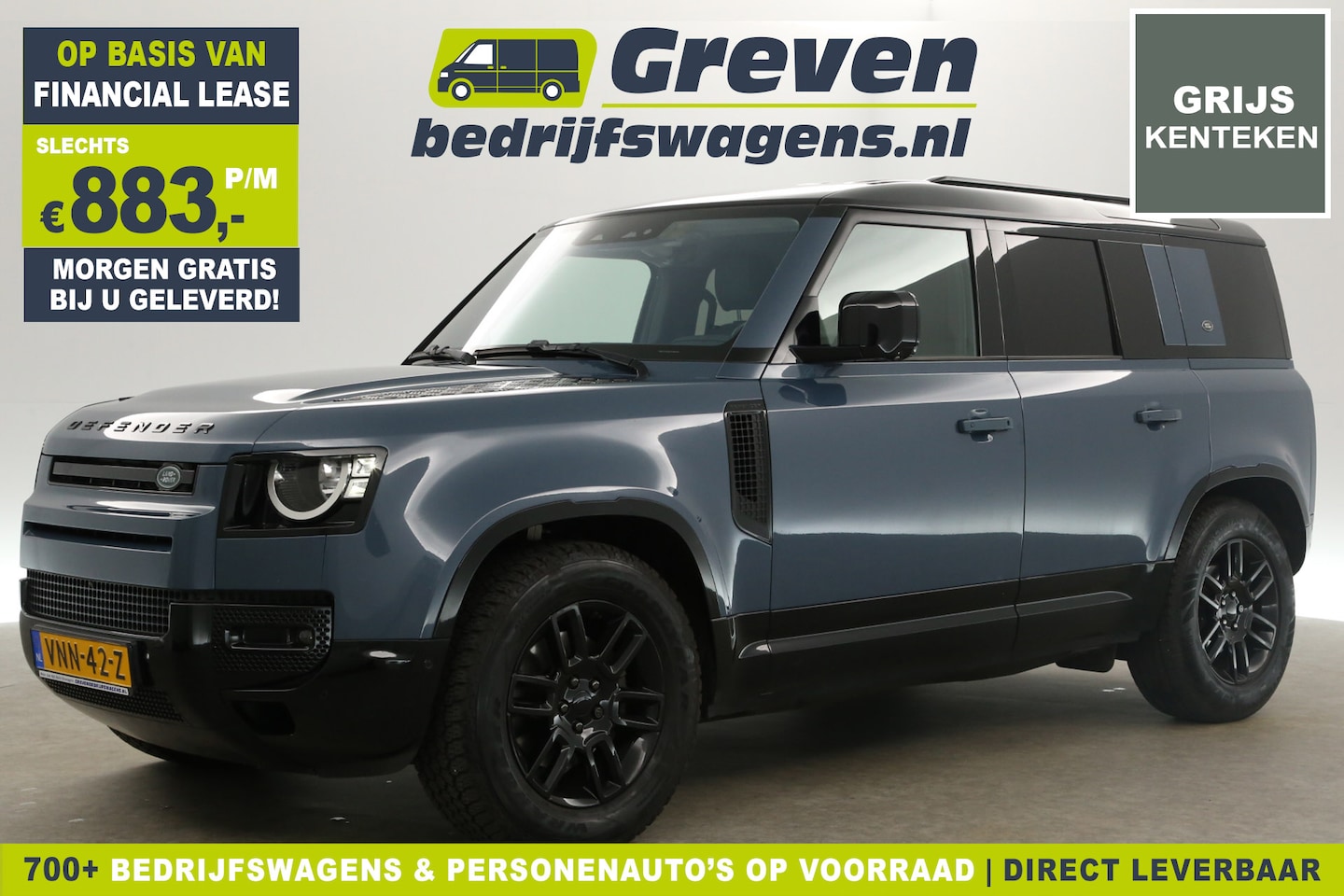 Land Rover Defender - 2.0 D240 3500KG Trekgew. Grijs kenteken 241PK Automaat VAN Clima 360Camera Carplay LED Vir - AutoWereld.nl