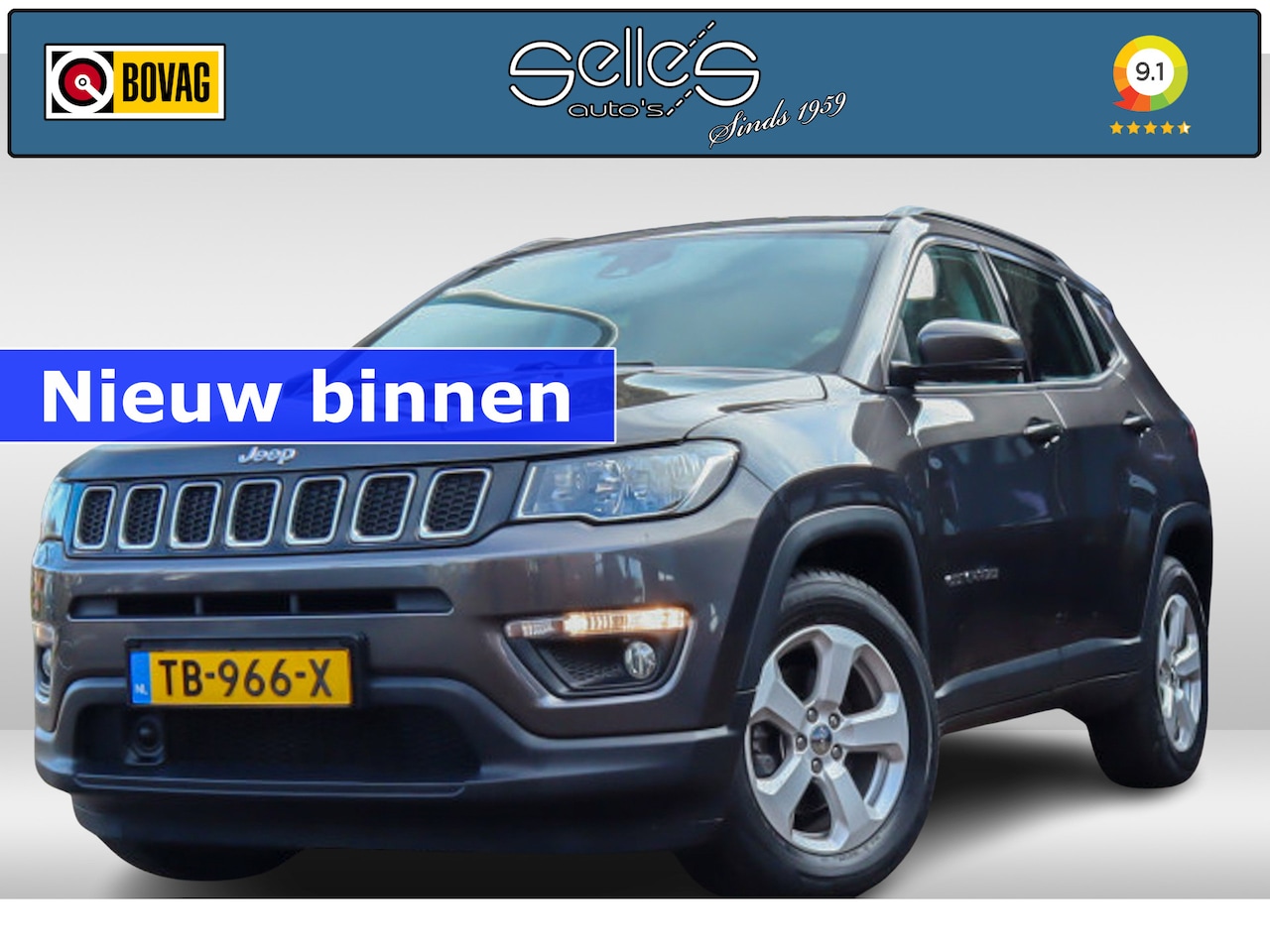 Jeep Compass - 1.4 Longitude | Navigatie | Achteruitrijcamera | Carplay | Lichtmetalen Velgen | Half Lede - AutoWereld.nl