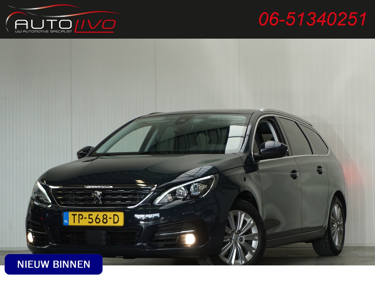 Peugeot 308 SW - 1.2 PureTech Blue Lease Premium AUTOMAAT! LEER PANO DENON NAVI CLIMA PDC TREKHAAK etc. - AutoWereld.nl