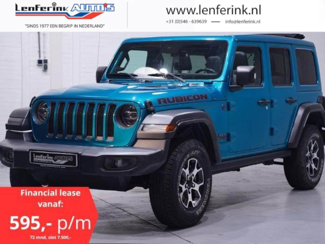 Jeep Wrangler - 2.2D Rubicon 200 pk Aut. Grijs Kenteken Leder Zwart, Adapt. Cruise Control, Navi, 360 Came - AutoWereld.nl