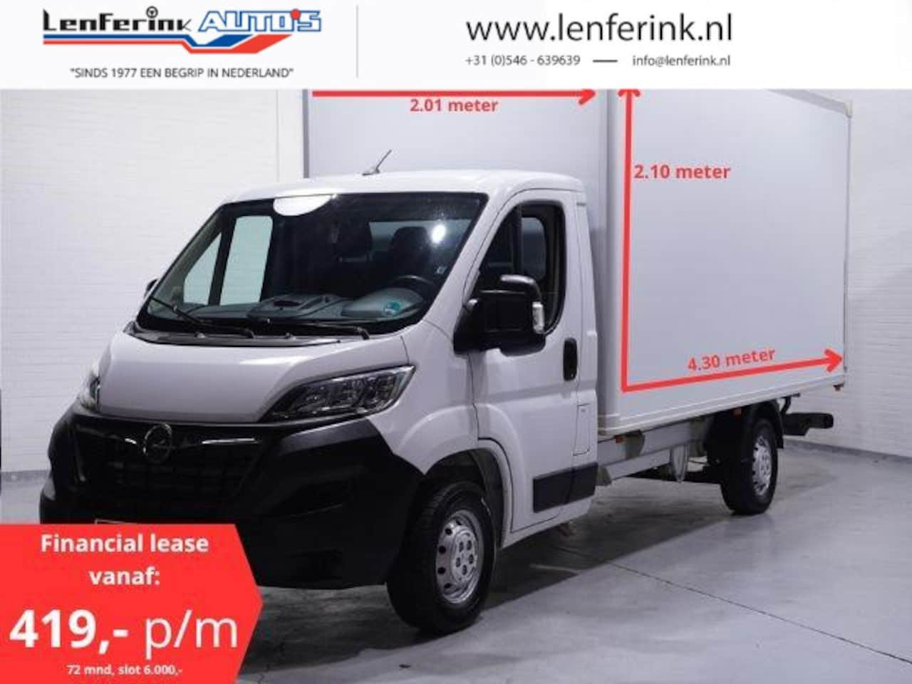 Opel Movano - 2.2D 140 pk Bakwagen met Laadklep va 419,- p/mnd Airco, Cruise Control, 3-Zits, LxBxH 430x - AutoWereld.nl