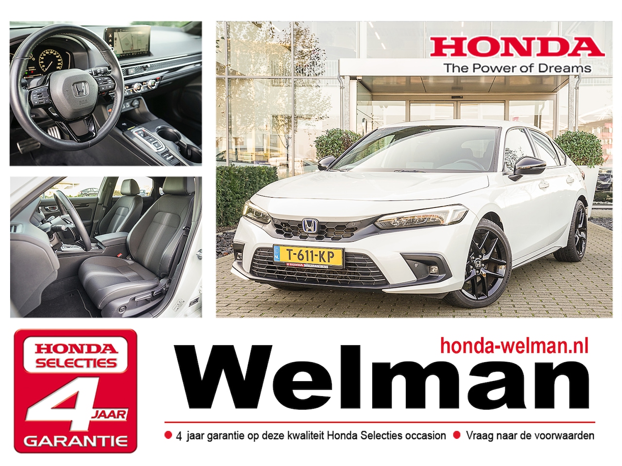 Honda Civic - 2.0i e:HEV SPORT - AUTOMAAT - HYBRID - AutoWereld.nl