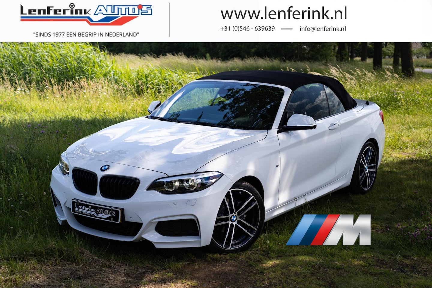 BMW 2-serie Cabrio - 218i M Sport Leder Harman Kardon Led koplampen Navi Clima Verwarmbare stoelen M-stuur - AutoWereld.nl