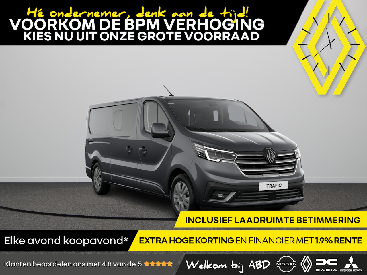 Renault Trafic - L2H1 T29 DC dCi 170 Extra | Achteruitrijcamera | Blind Spot Warning | C-Shape LED dagrijve - AutoWereld.nl