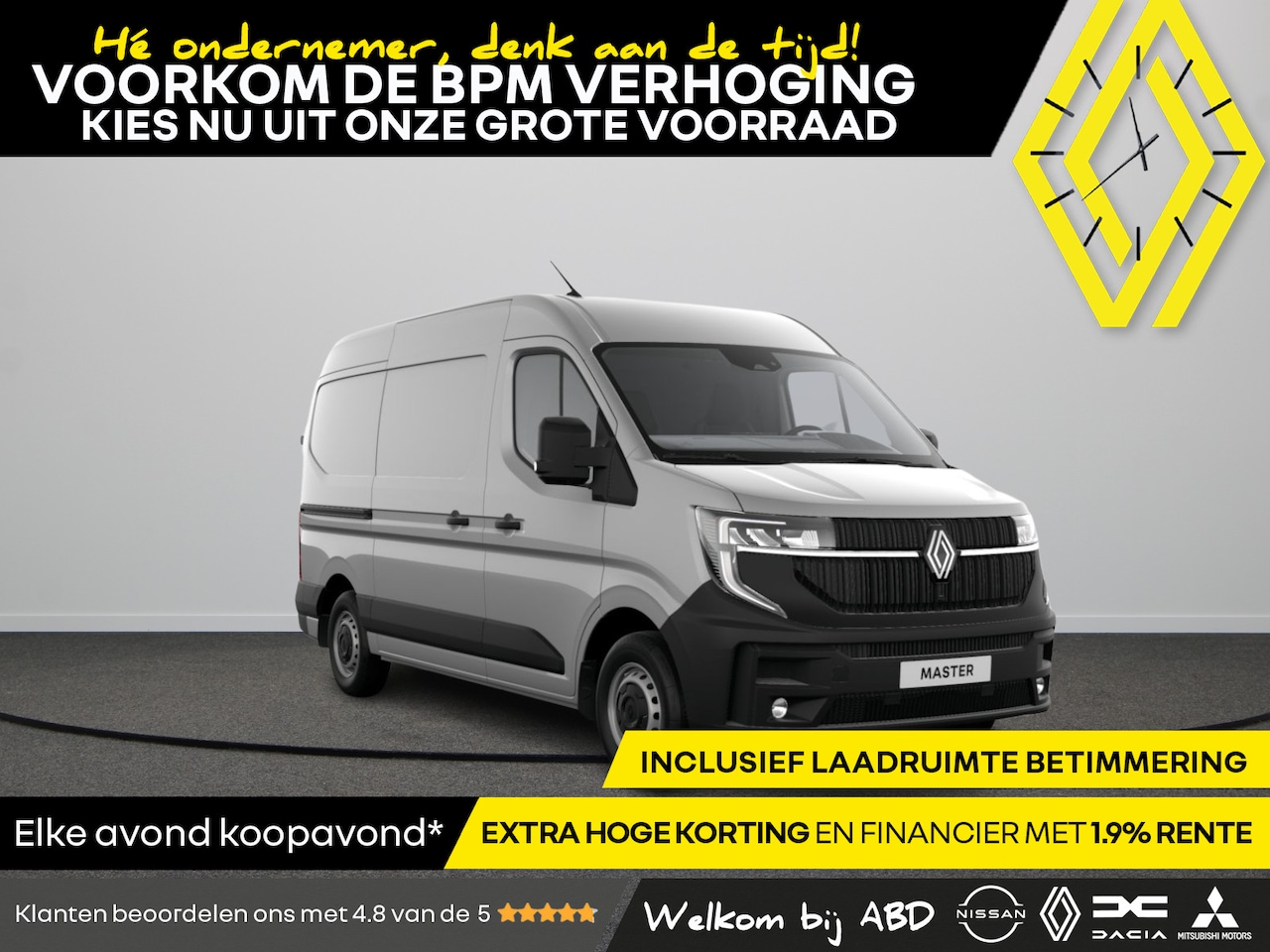 Renault Master - Gesloten Bestel L2H2 T35 dCi 130 6MT Advance | Achteruitrijcamera | C-Shape LED dagrijverl - AutoWereld.nl