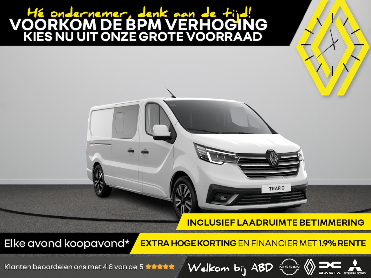 Renault Trafic - DC L2H1 T29 dCi 170 6EDC Extra | Achteruitrijcamera | Alarmsysteem | Blind Spot Warning - AutoWereld.nl