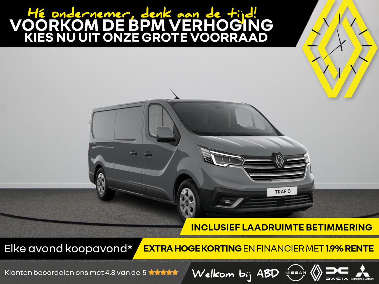 Renault Trafic - Gesloten Bestel L2H1 T30 dCi 150 6EDC Advance | Achteruitrijcamera | Alarmsysteem | C-Shap - AutoWereld.nl