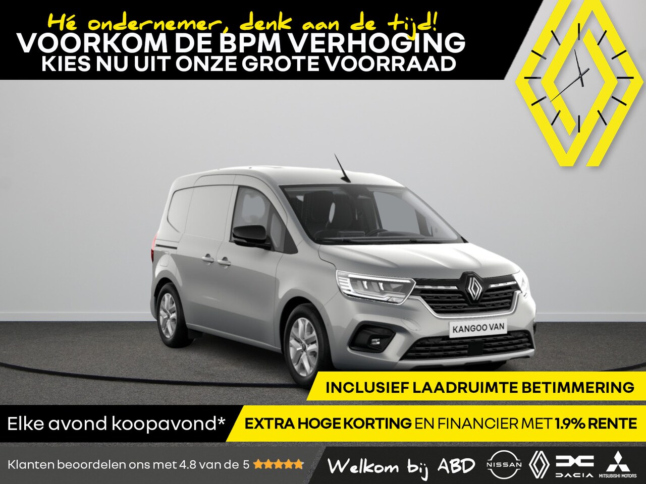 Renault Kangoo - Gesloten Bestel L1H1 Blue dCi 115 7EDC Extra | Achteruitrijcamera | Blind Spot Warning | E - AutoWereld.nl