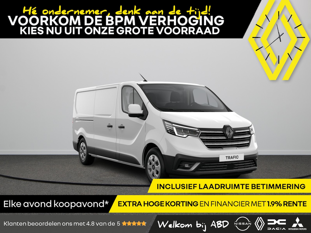 Renault Trafic - Gesloten Bestel L2H1 T30 dCi 150 6EDC Advance | Achteruitrijcamera | Alarmsysteem | C-Shap - AutoWereld.nl