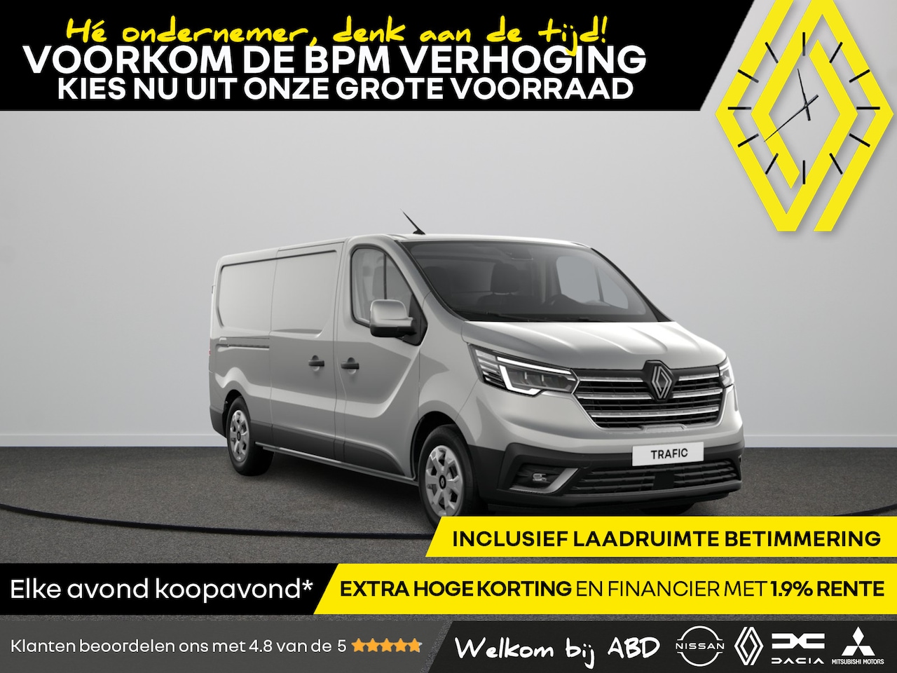 Renault Trafic - Gesloten Bestel L2H1 T30 dCi 130 6MT Advance | Achteruitrijcamera | Alarmsysteem | C-Shape - AutoWereld.nl