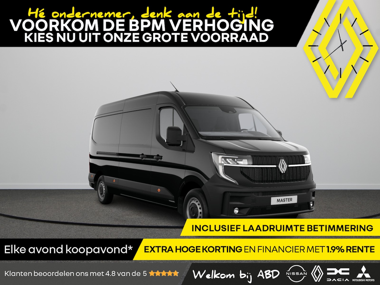 Renault Master - Gesloten Bestel L3H2 T35 dCi 150 6MT Advance | Achteruitrijcamera | C-Shape LED dagrijverl - AutoWereld.nl