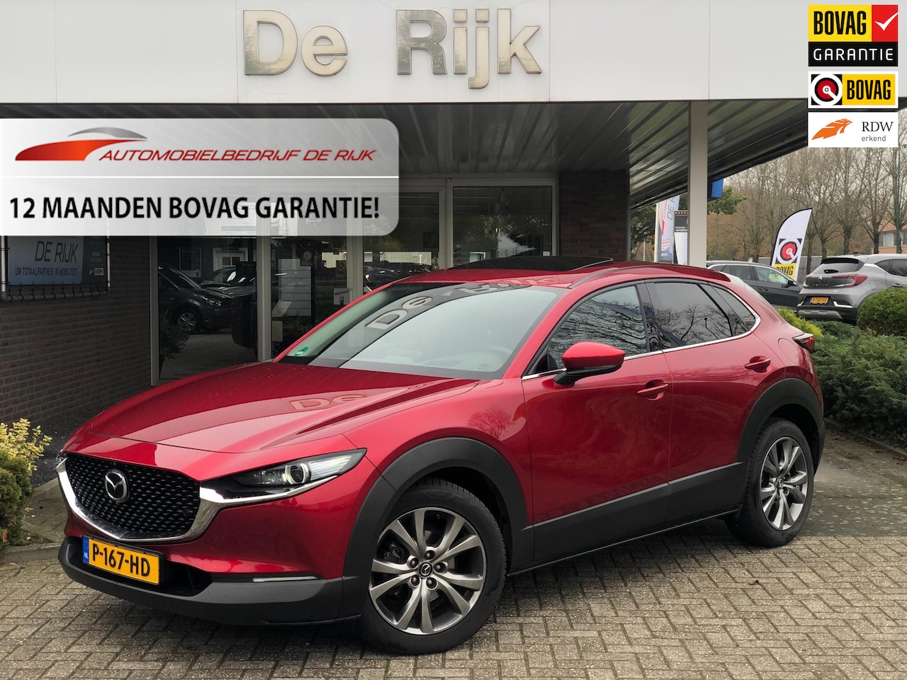 Mazda CX-30 - 2.0 e-SkyActiv-X M Hybrid Luxury | Schuifdak, Leder, 360Camera, Stoel+Stuurverw., El. A.kl - AutoWereld.nl