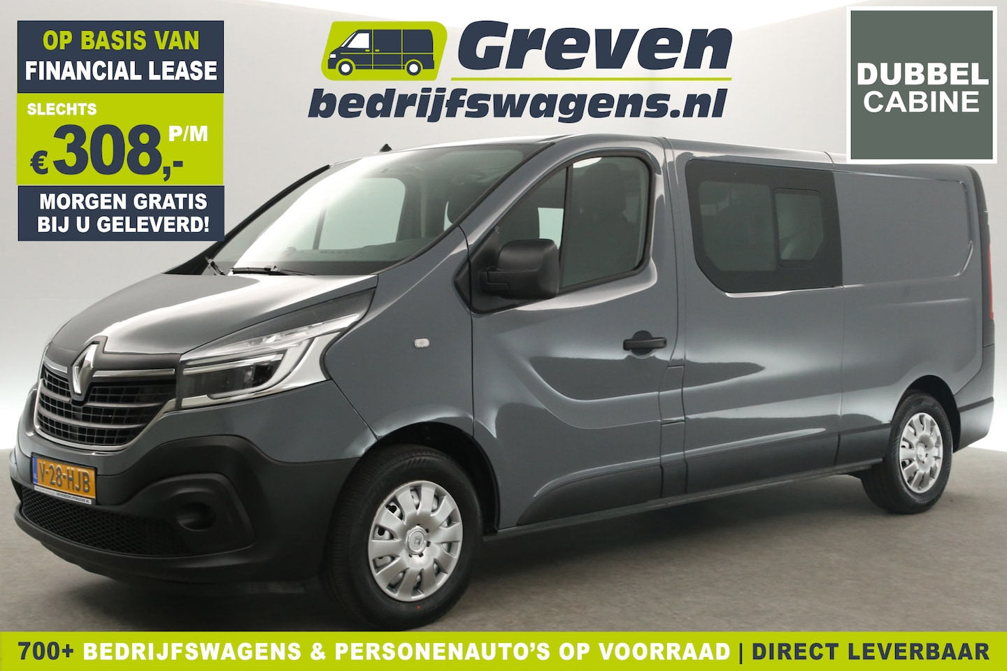 Renault Trafic - 2.0 dCi T29 L2H1 Dubbele Cabine 6 Persoons Airco Cruise Parkeersensoren Elektrpakket Trekh - AutoWereld.nl