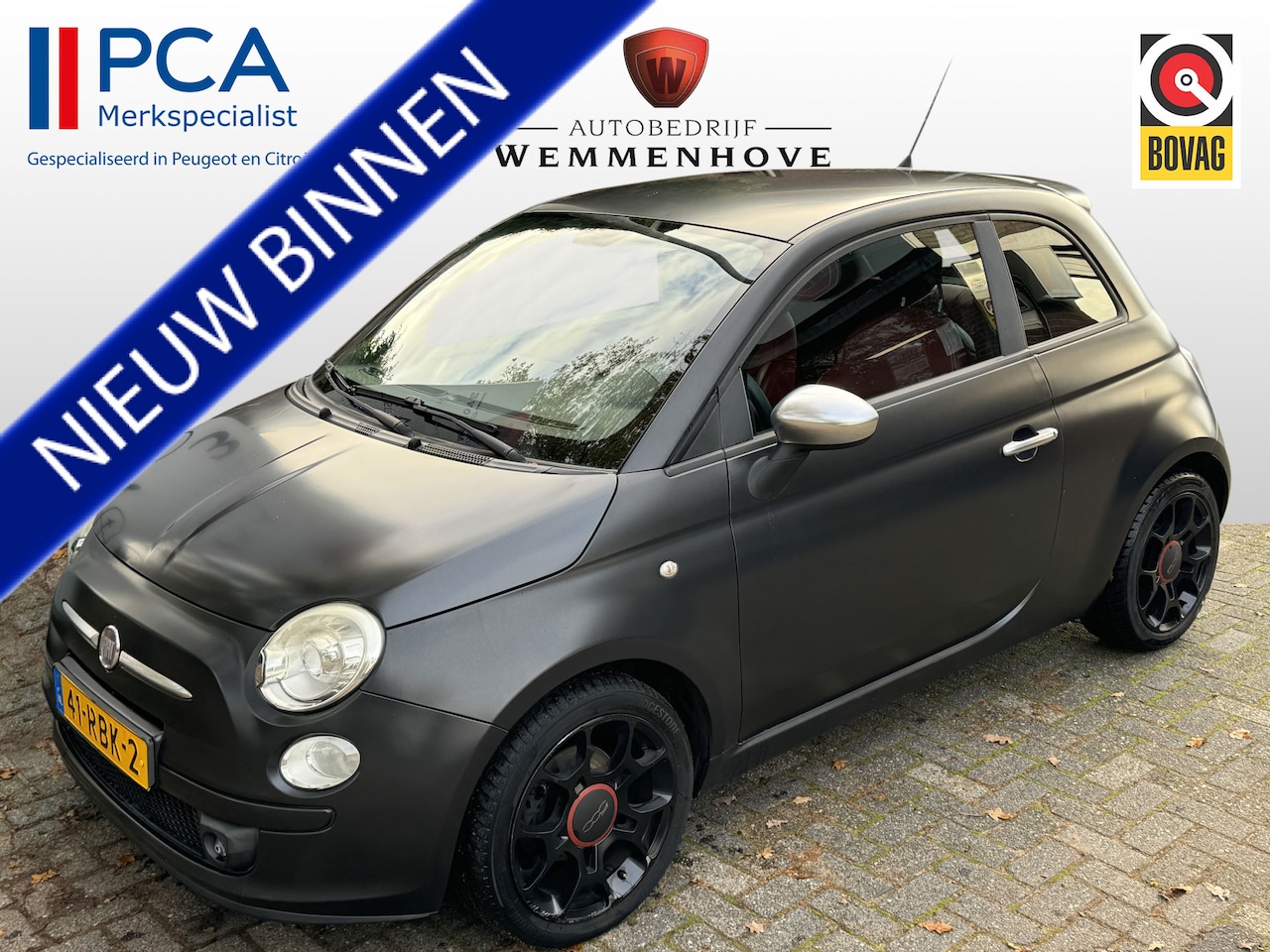 Fiat 500 - 0.9 TwinAir Blackjack Leer/El. ramen/Lichtmetalen velgen/Airco - AutoWereld.nl