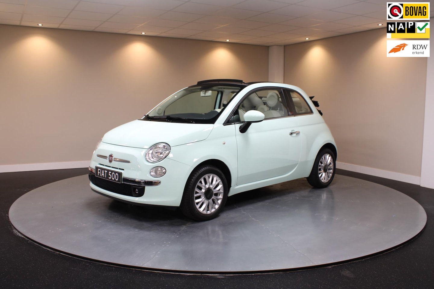 Fiat 500 C - 1.2 Lounge Mint groen *26.000Km! D-riem vervangen|Cabrio - AutoWereld.nl