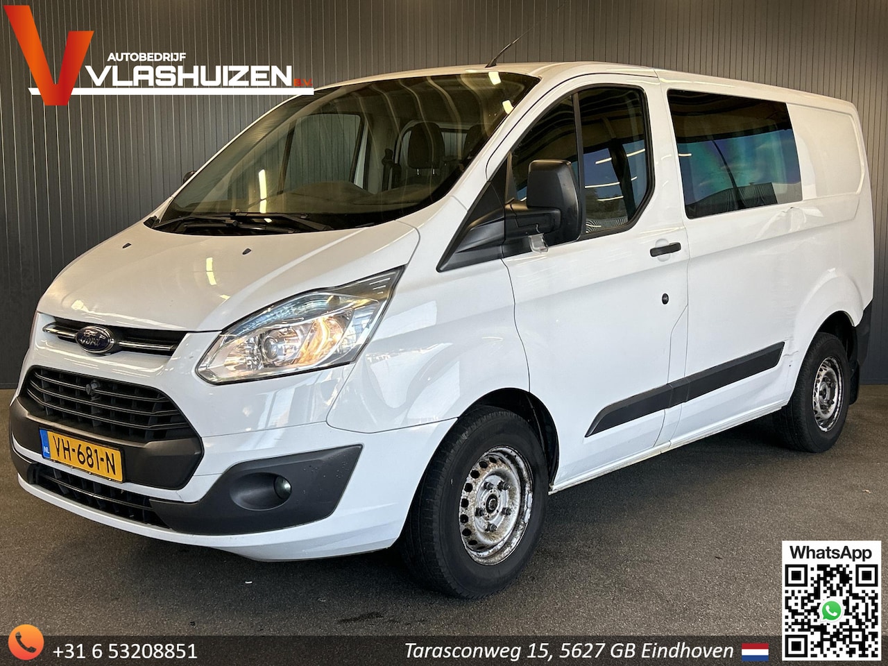 Ford Transit Custom - 270 2.2 TDCI Dubbel Cabine | € 6.444,- NETTO! | 6 Persoons | Airco | Cruise | Trekhaak | - AutoWereld.nl