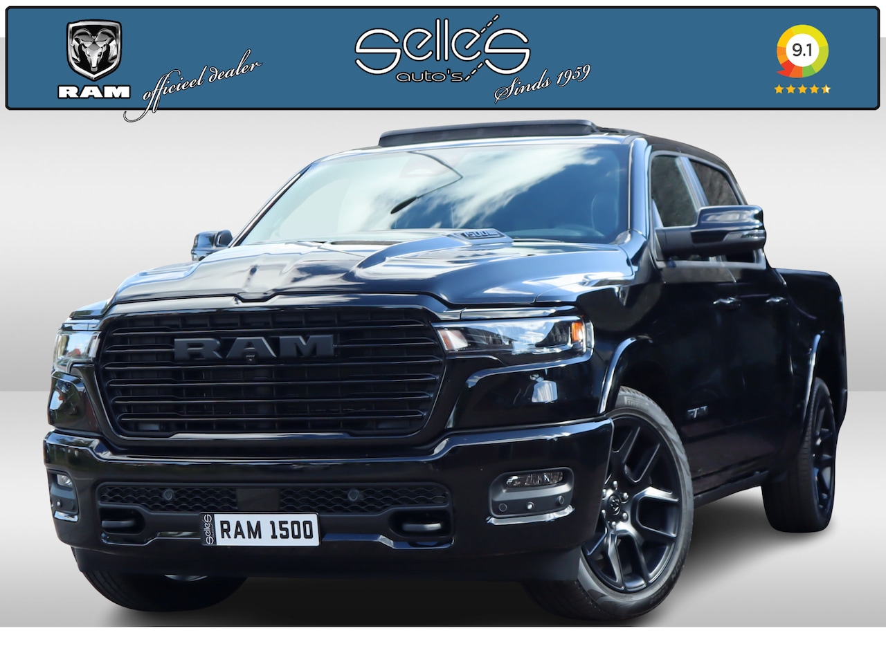 Dodge Ram 1500 - 2025 3.0L HURRICANE LARAMIE Night Premium | OP VOORRAAD | NIEUW | Panoramadak | Luchtverin - AutoWereld.nl