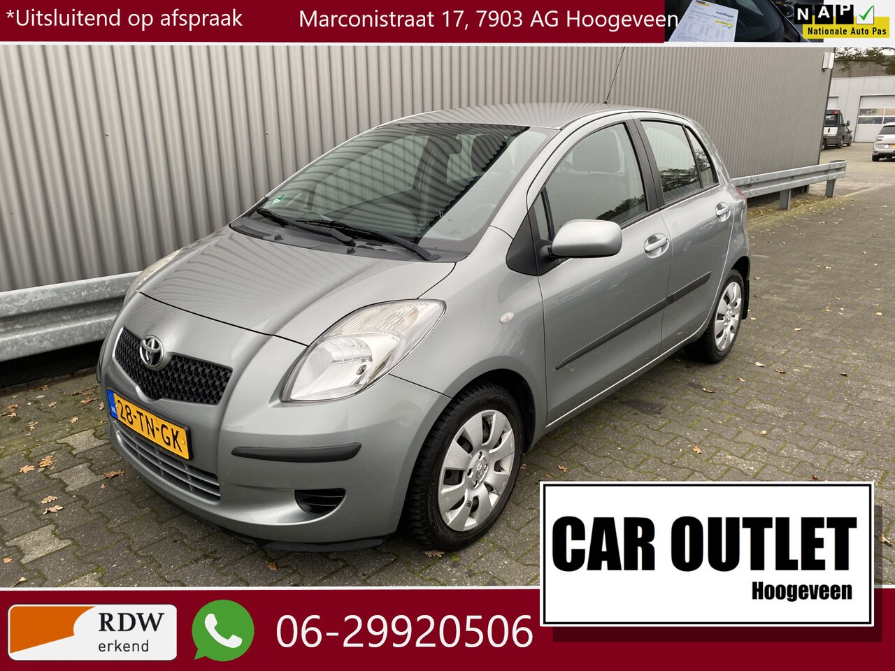 Toyota Yaris - 1.3 VVTi Sol 62Dkm.NAP! 5-Drs, A/C, nw. APK – Inruil Mogelijk – - AutoWereld.nl