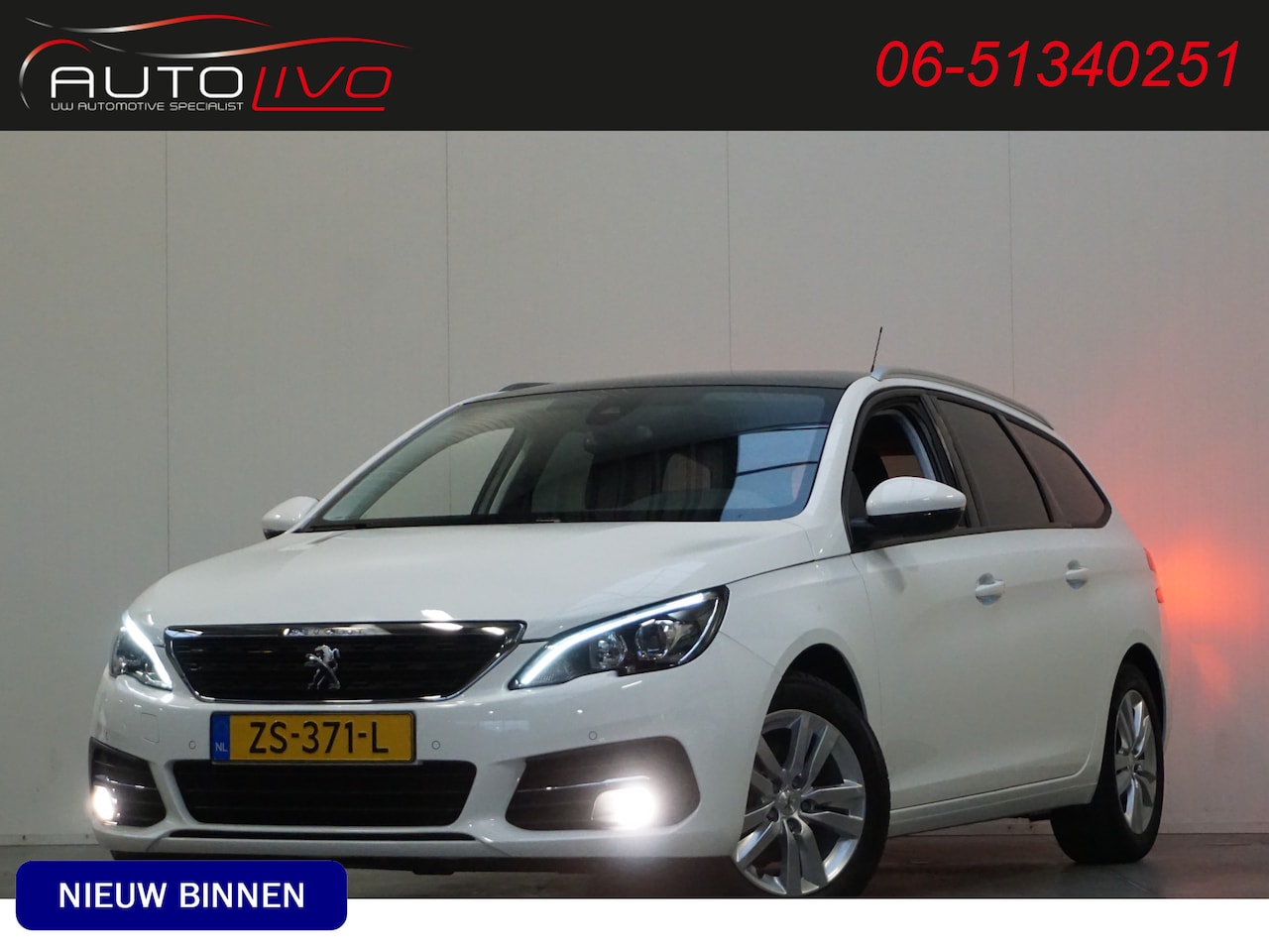 Peugeot 308 SW - 1.2 PureTech Blue Lease Executive PANO APPLE NAVI CLIMA PDC CRUISE etc. - AutoWereld.nl