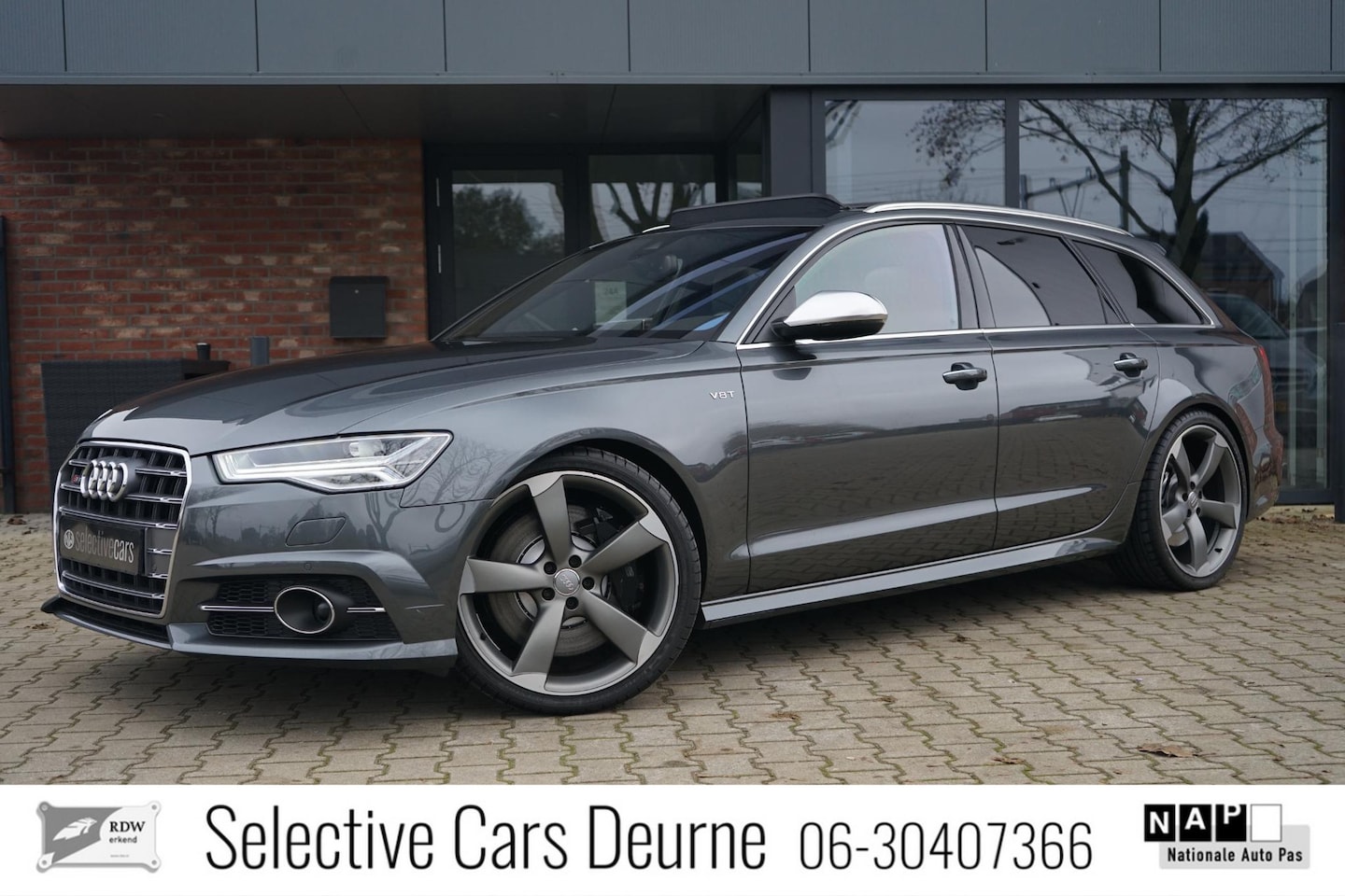 Audi S6 - Avant Quattro, 4.0 TFSI, 21'', Side Assist, Pano, Camera, Luchtvering, Grey, Lane Assist, - AutoWereld.nl