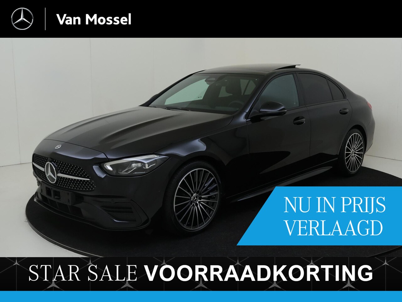 Mercedes-Benz C-klasse - 200 AMG Line / Night/ Panoramadak/ Sfeerverlichting/ 19 inch/ Burmester - AutoWereld.nl