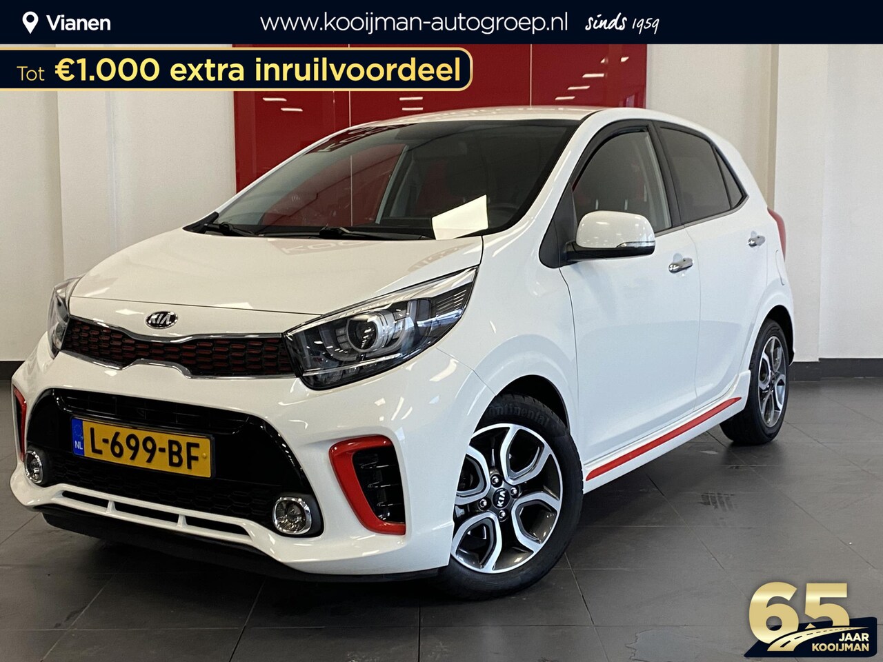 Kia Picanto - 1.0 MPi GT-Line Lederen Bekleding, CruiseControl, Climate Control, Navigatie, AppleCarPlay - AutoWereld.nl