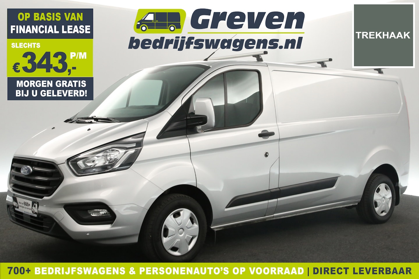 Ford Transit Custom - 300 2.0 TDCI L2H1 130PK Airco Cruise PDC 3 Persoons Stoelverwarming Trekhaak - AutoWereld.nl