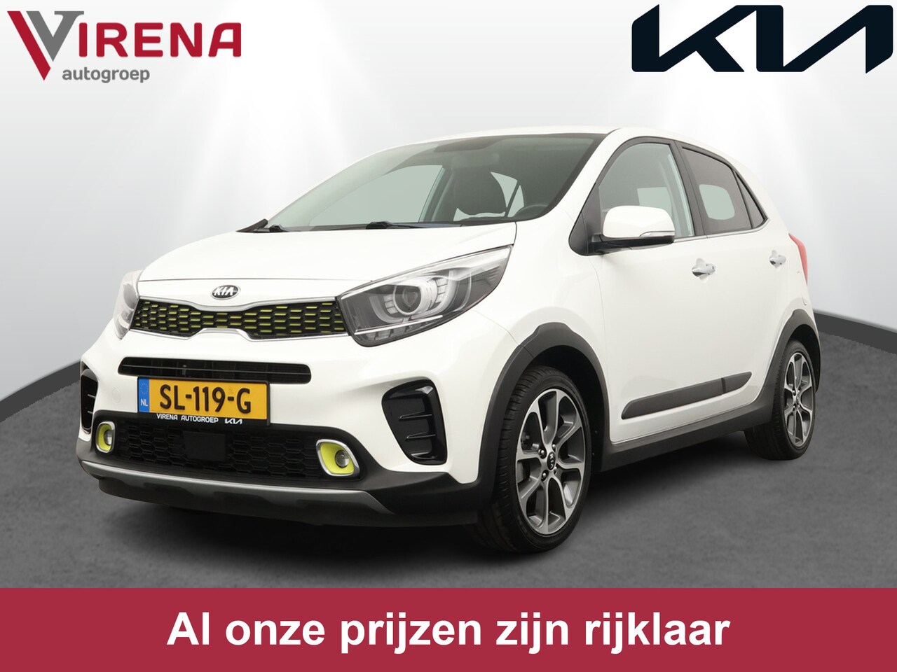 Kia Picanto - 1.0 T-GDI X-Line - Stoel en stuurverwarming - Navigatie - Draadloos opladen - 1e Eigenaar - AutoWereld.nl