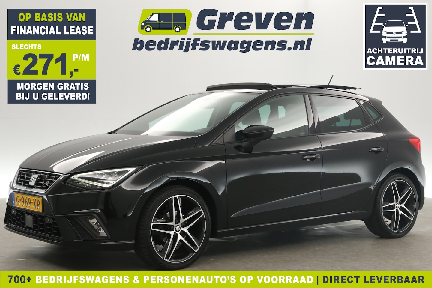 Seat Ibiza - 1.0 TSI FR Business Pano Camera Virtual Clima Cruise Carplay Navi LED Sfeerverl. 18"LMV PD - AutoWereld.nl