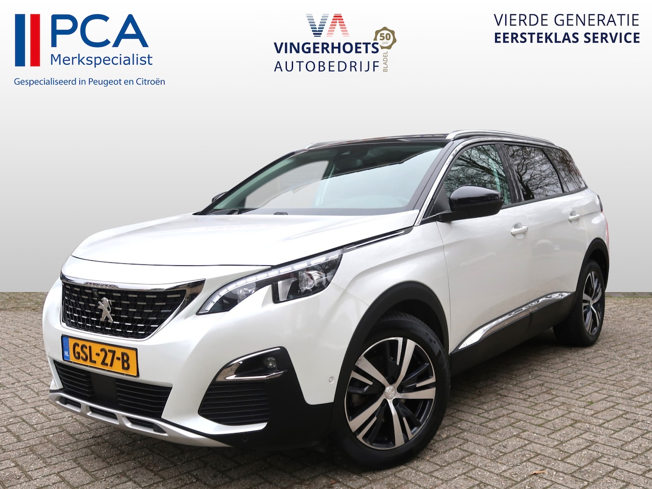 Peugeot 5008 - 130 Pk 7-Persoons Luxe Allure Benzine 130 Pk uitvoering * 7 stoelen * 1/2 Leder * Navigati - AutoWereld.nl