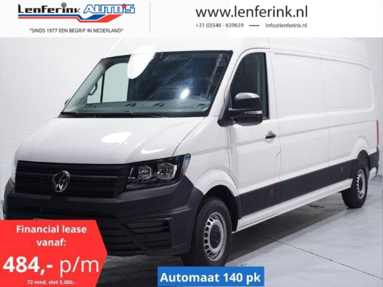 Volkswagen Crafter - 2.0 TDI 140 pk L4H3 DSG Automaat Airco, PDC V+A Cruise Control, Bluetooth, 3-Zits, Nieuw - AutoWereld.nl